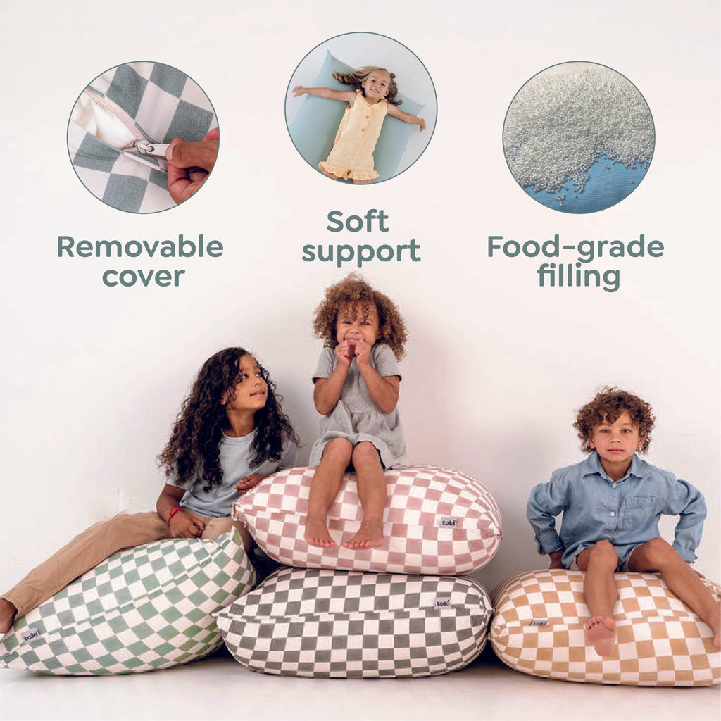 Toki Kids Checker Gumdrop Bean Bag | Playroom Avenue