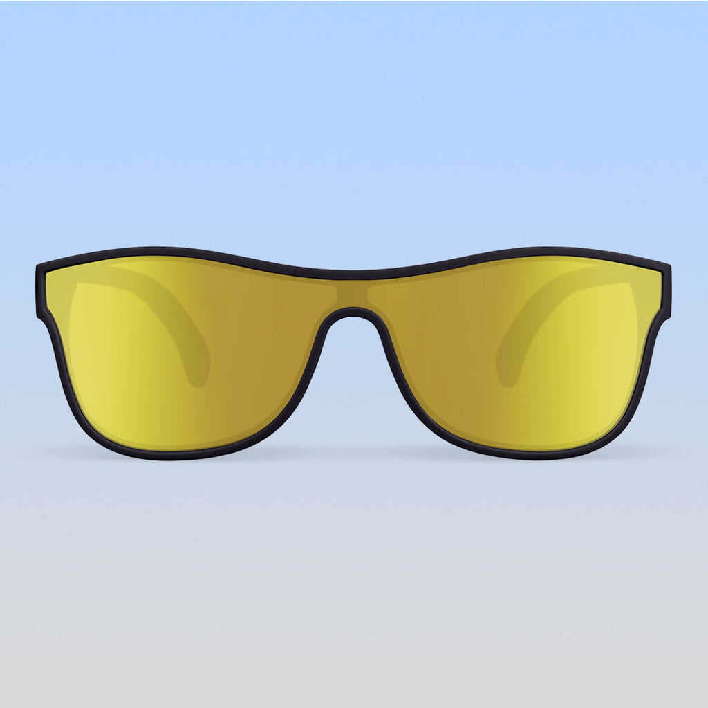 ro•sham•bo eyewear Vader Shield | Toddler Mirrored Yellow Lens Black Frame | Playroom Avenue