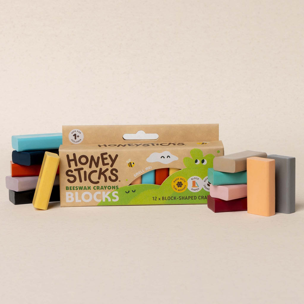 Honeysticks Beeswax Crayons Blocks 12pk | Playroom Avenue