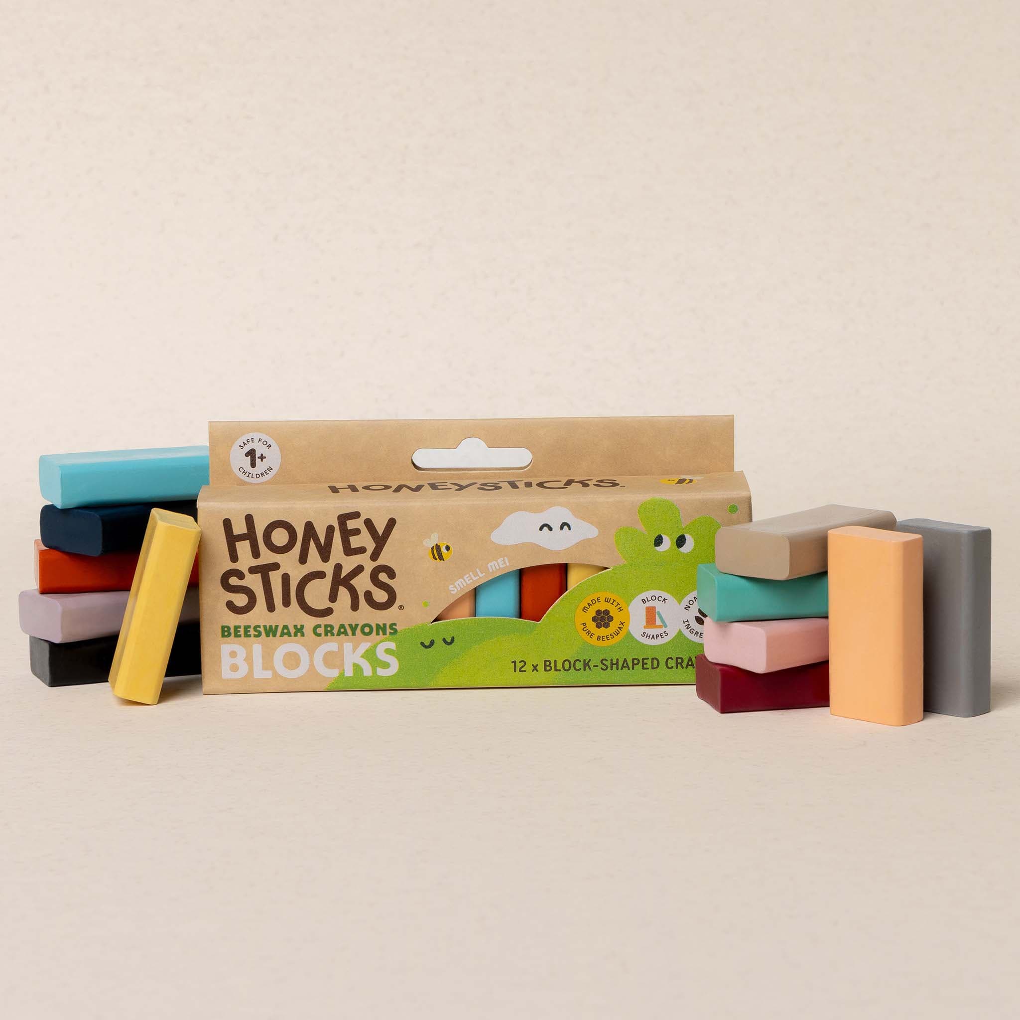 Honeysticks Beeswax Crayons Blocks 12pk | Playroom Avenue