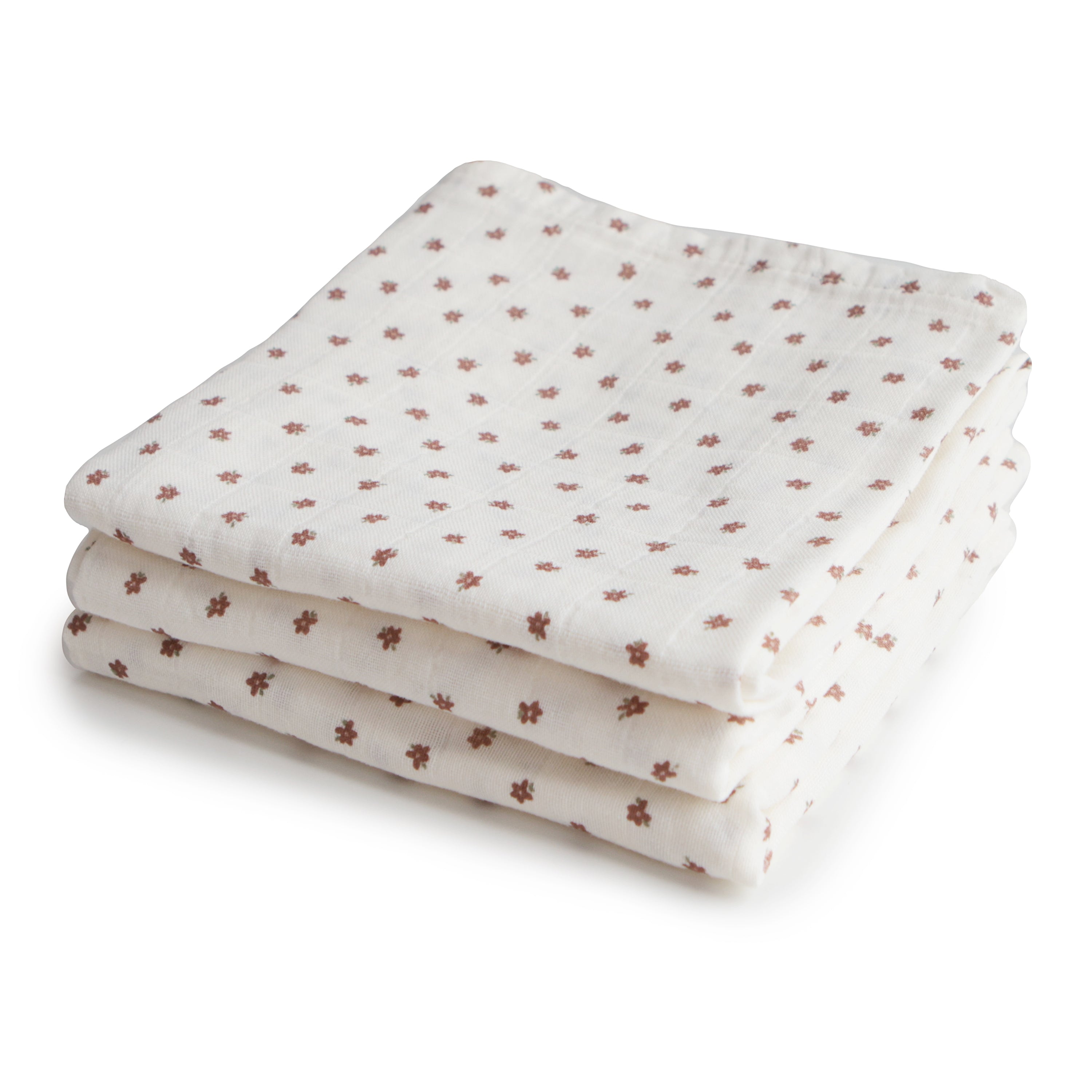 Mushie Organic Cotton Muslin Cloths 3-Pack Bloom | Playroom Avenue