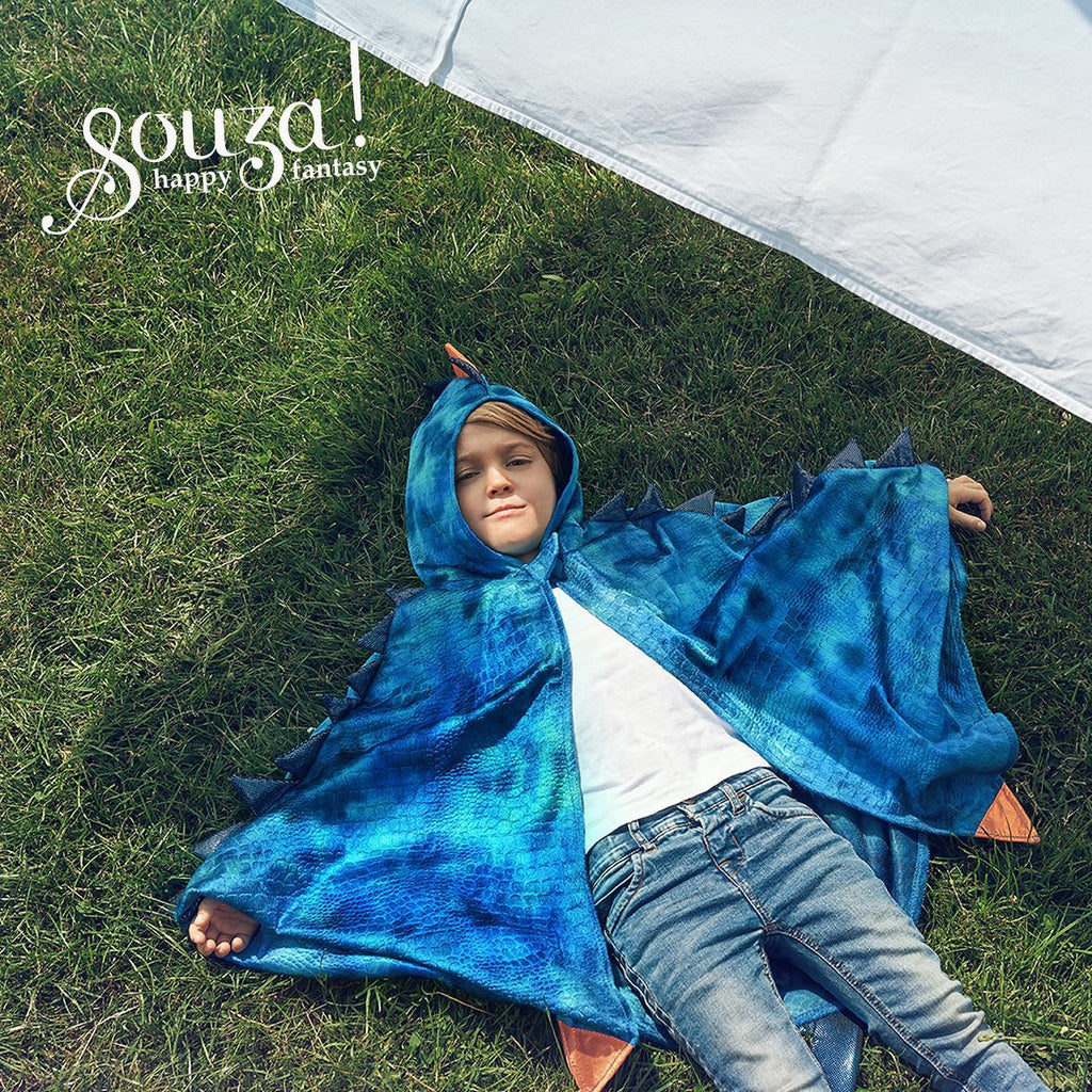 Souza Blue Dragon Costume Cape for Kids | Playroom Avenue