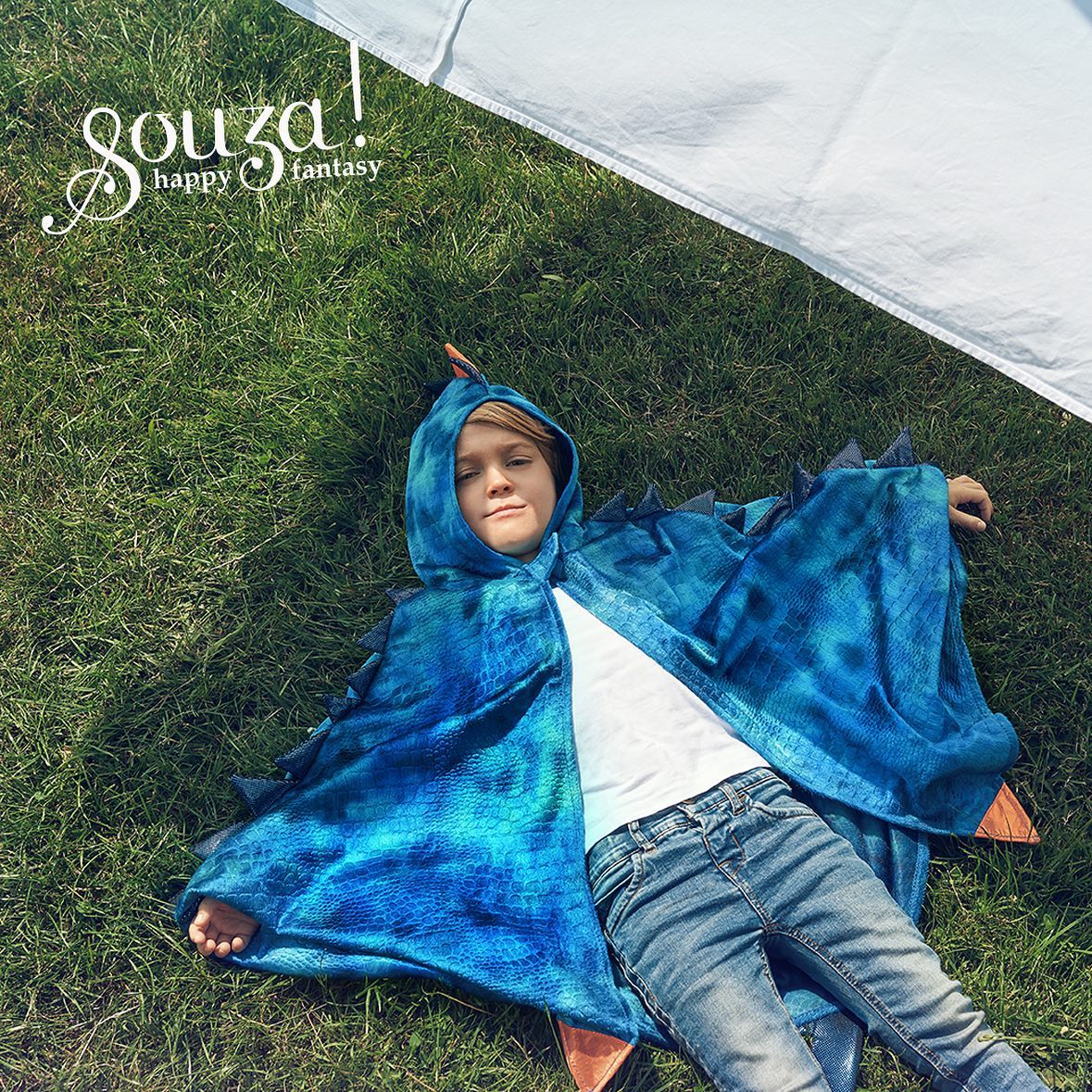 Souza Blue Dragon Costume Cape for Kids | Playroom Avenue