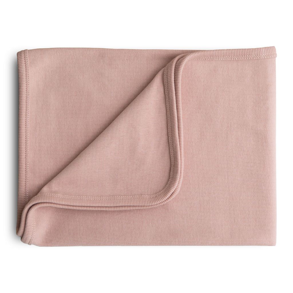 Mushie Ribbed Baby Blanket Blush | Playroom Avenue