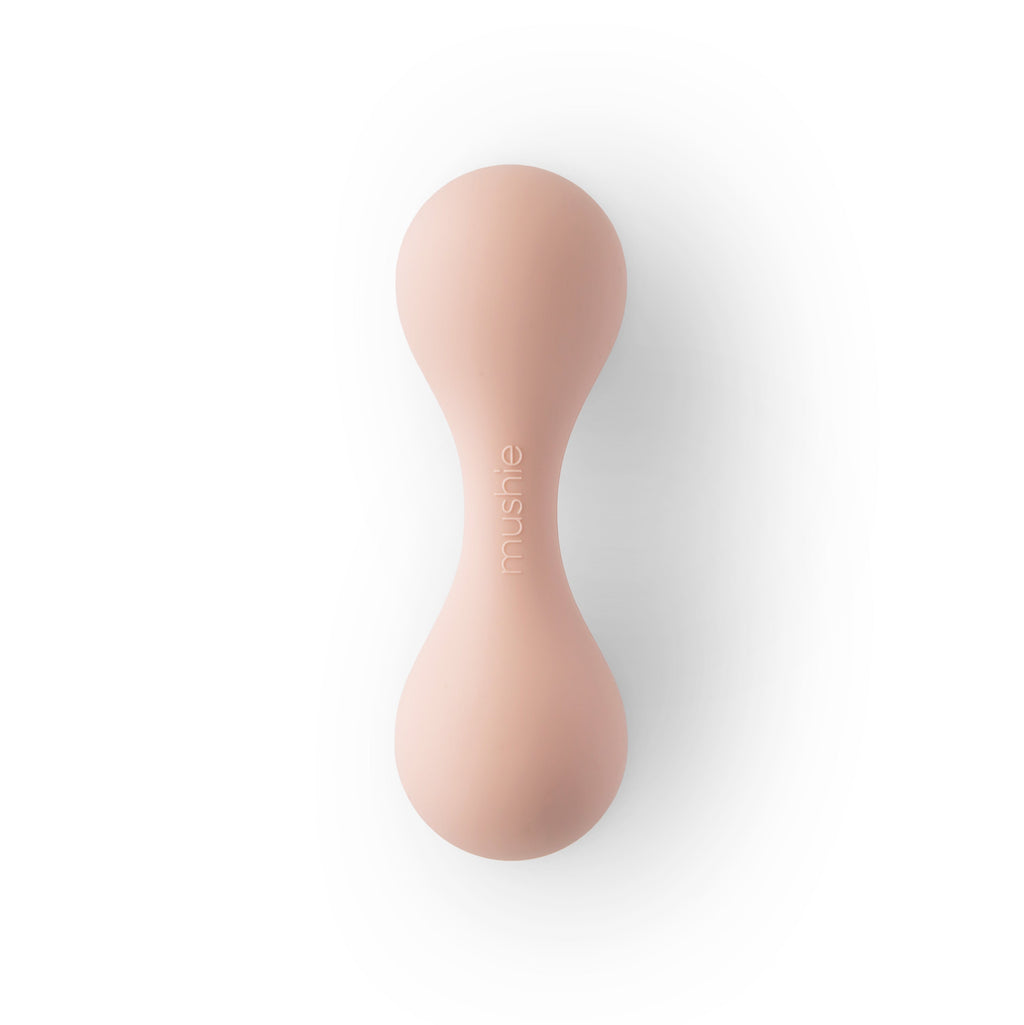 Mushie Silicone Baby Rattle Toy Blush | Playroom Avenue