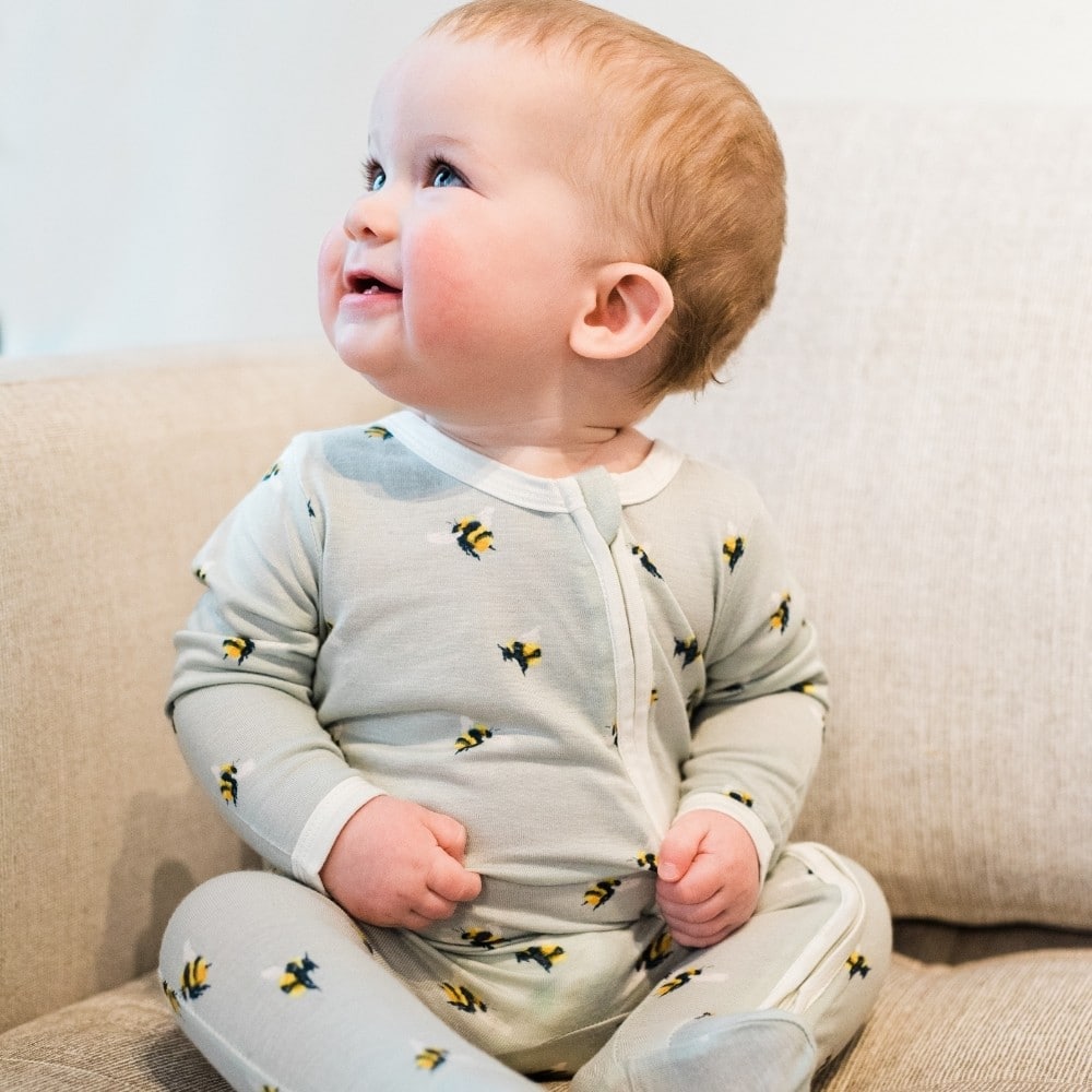 Milkbarn Strawberry Organic Cotton Zipper Footed Romper | Playroom Avenue