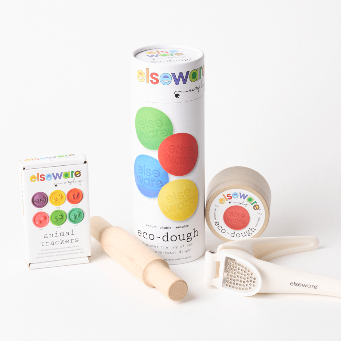 Elseware Unplug Sensory Play Bundle | Natural Eco-Dough & Tools for Kids | Playroom Avenue