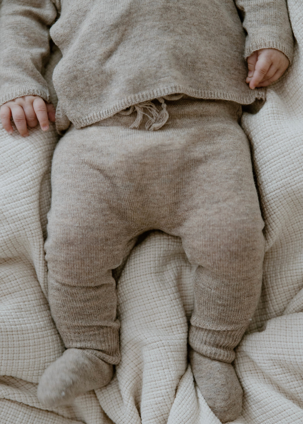 La Petit Lapin Cashmere Footless Leggings | Beige | Playroom Avenue