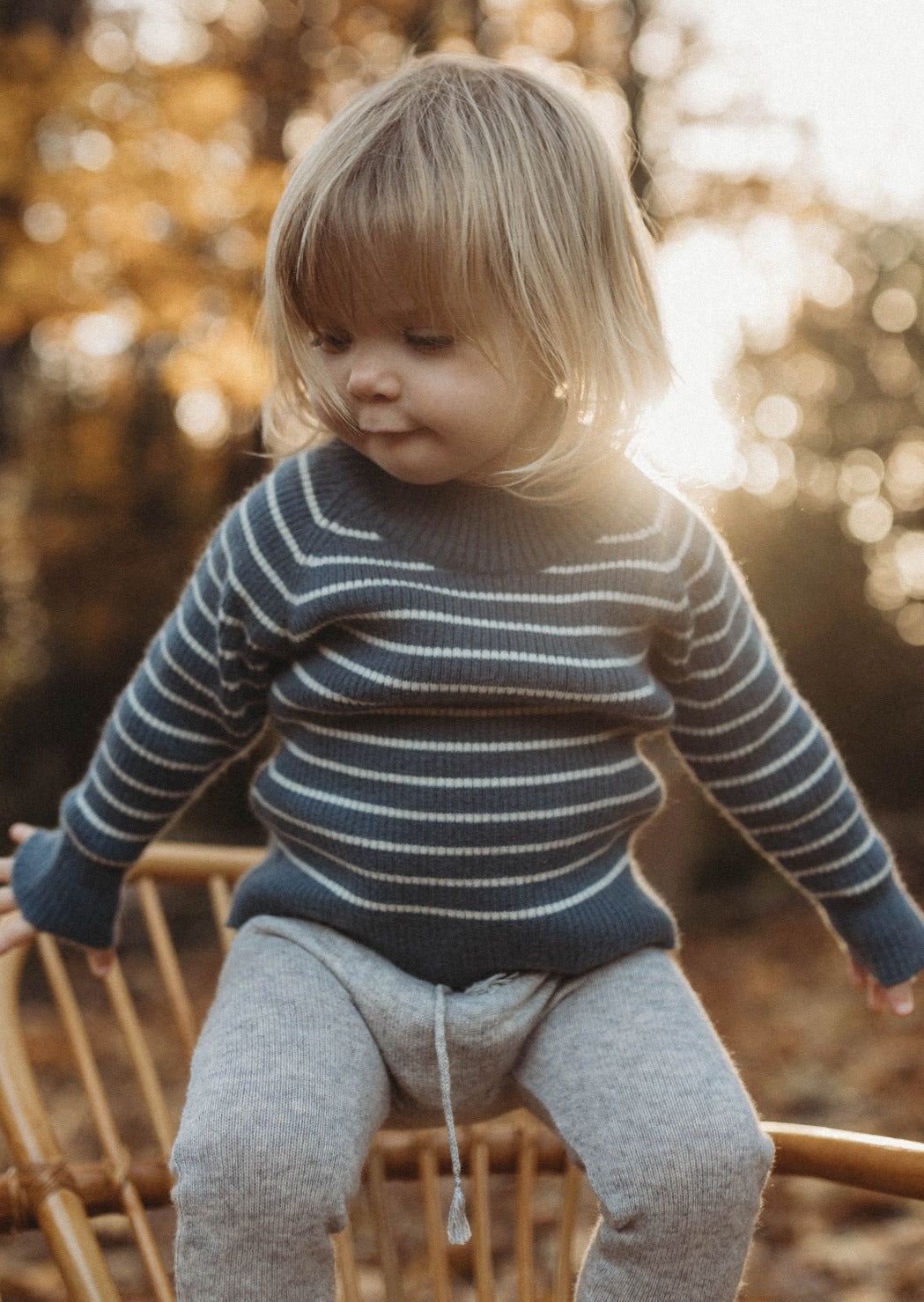 La Petit Lapin Cashmere Sweater | Navy/Creme | Playroom Avenue