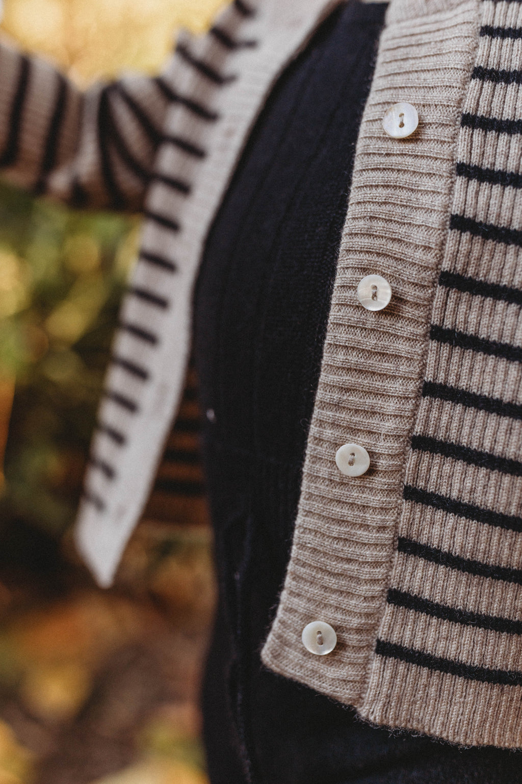 La Petit Lapin Cashmere Cardigan | Black/Beige | Playroom Avenue