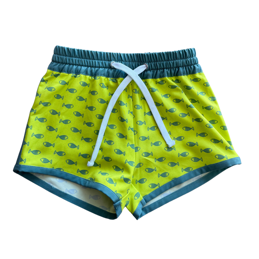 Keep the Littles Wild neon fish hybrid shorts | Playroom Avenue