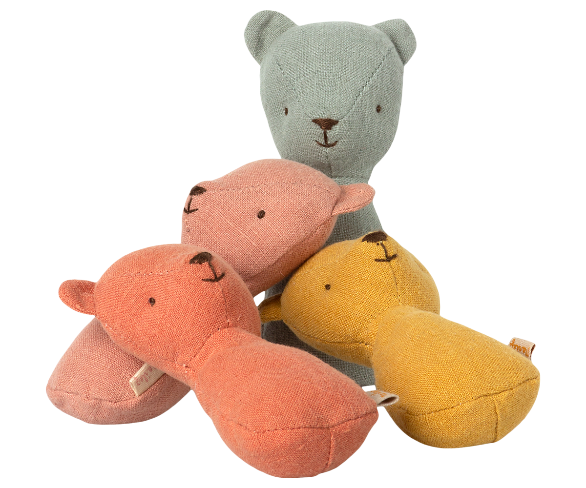 Maileg Teddy Rattles - Coral, Yellow, or Rose | Playroom Avenue
