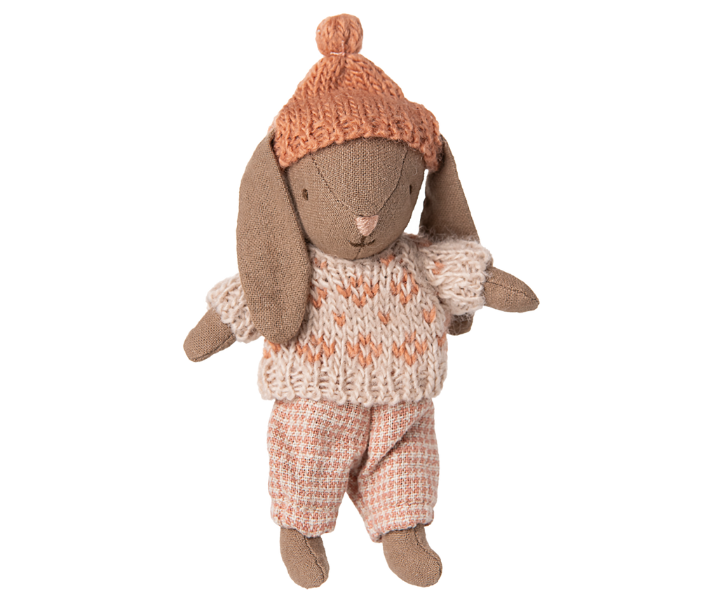 Maileg Winter bunny, Micro - Brown - Rose | Playroom Avenue