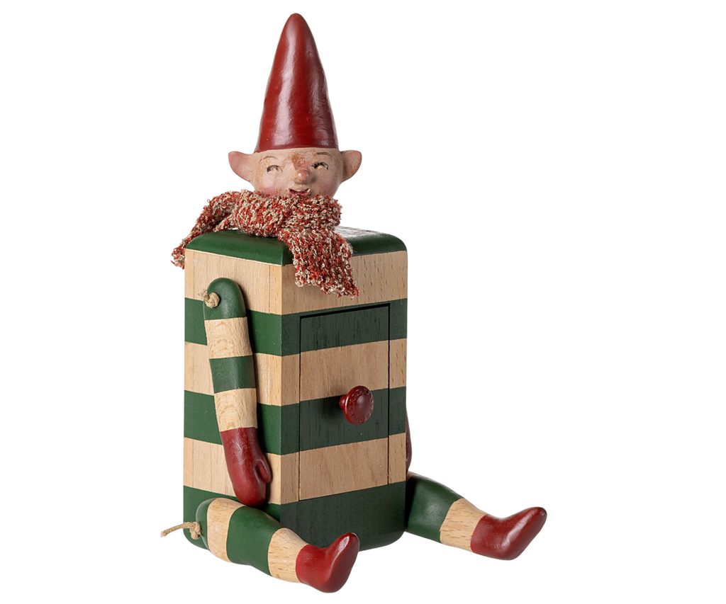 Maileg Elf with drawer - Green | Playroom Avenue