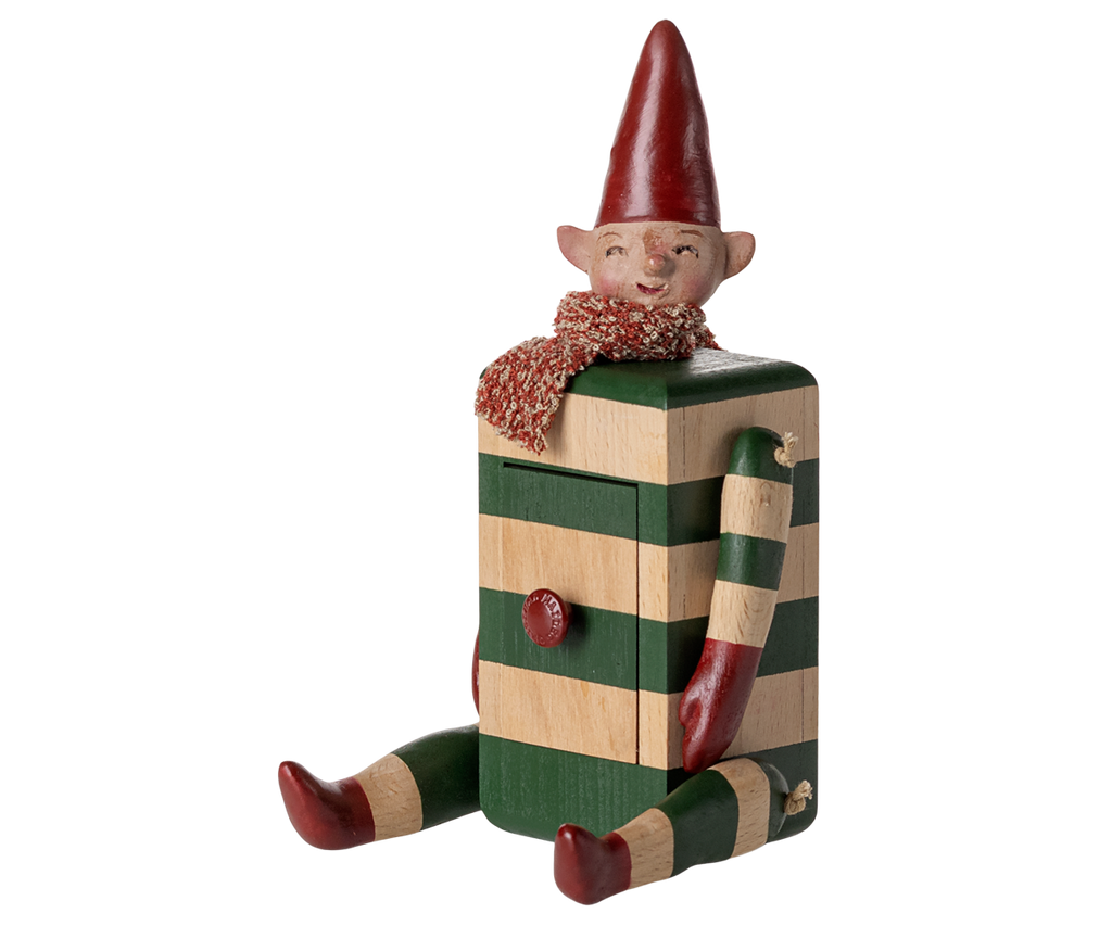 Maileg Elf with drawer - Green | Playroom Avenue