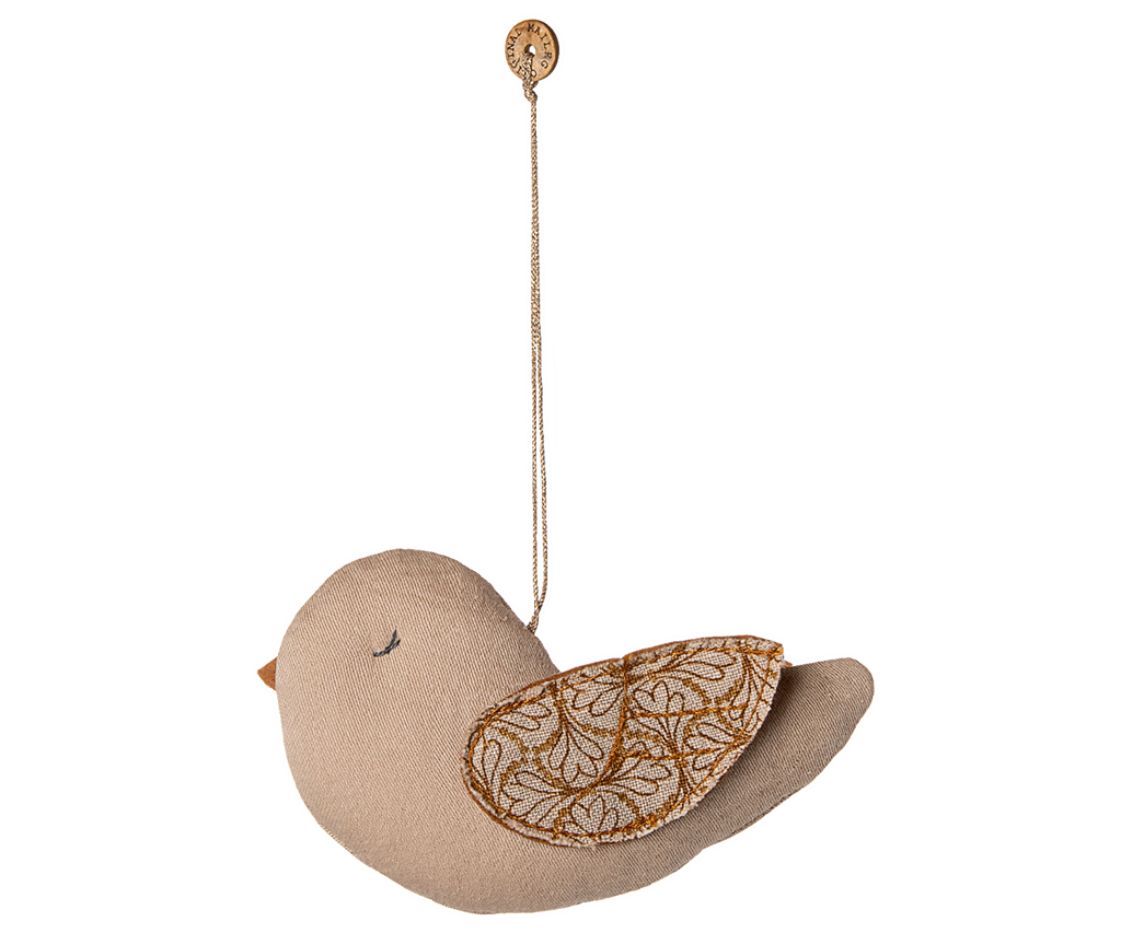 Maileg Fabric ornament, Bird - Winter heart - Sand | Playroom Avenue