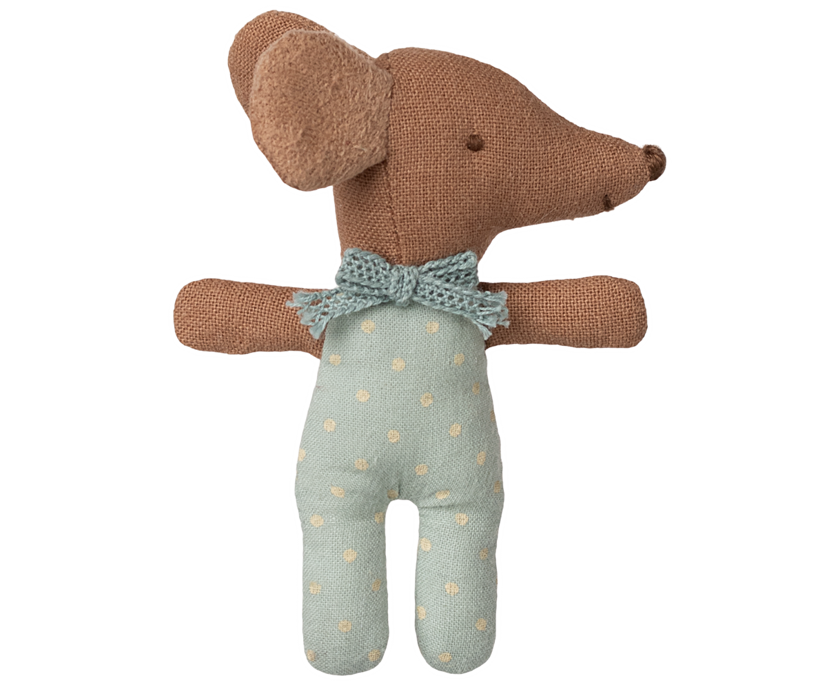 Maileg Sleepy wakey baby mouse in matchbox - Blue | Playroom Avenue
