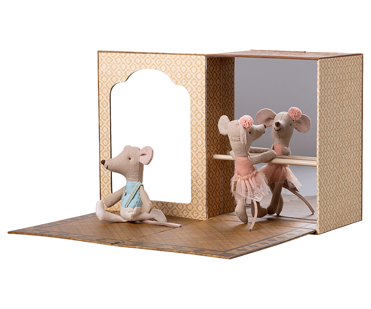 Maileg Ballet mice in dance studio, Little sister and brother | Playroom Avenue