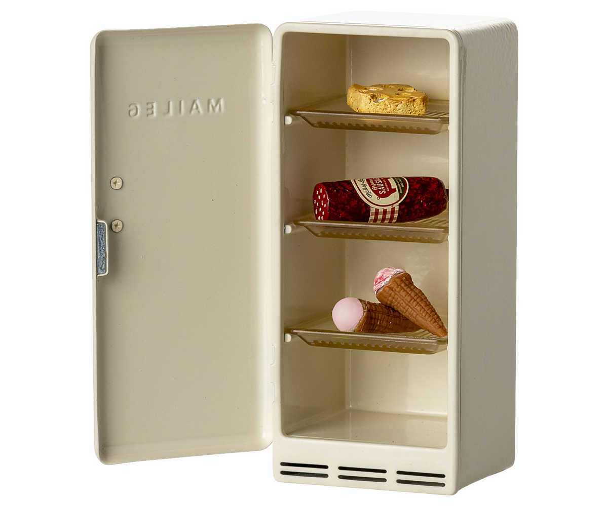 Maileg Metal Fridge, Mouse - Off white | Playroom Avenue