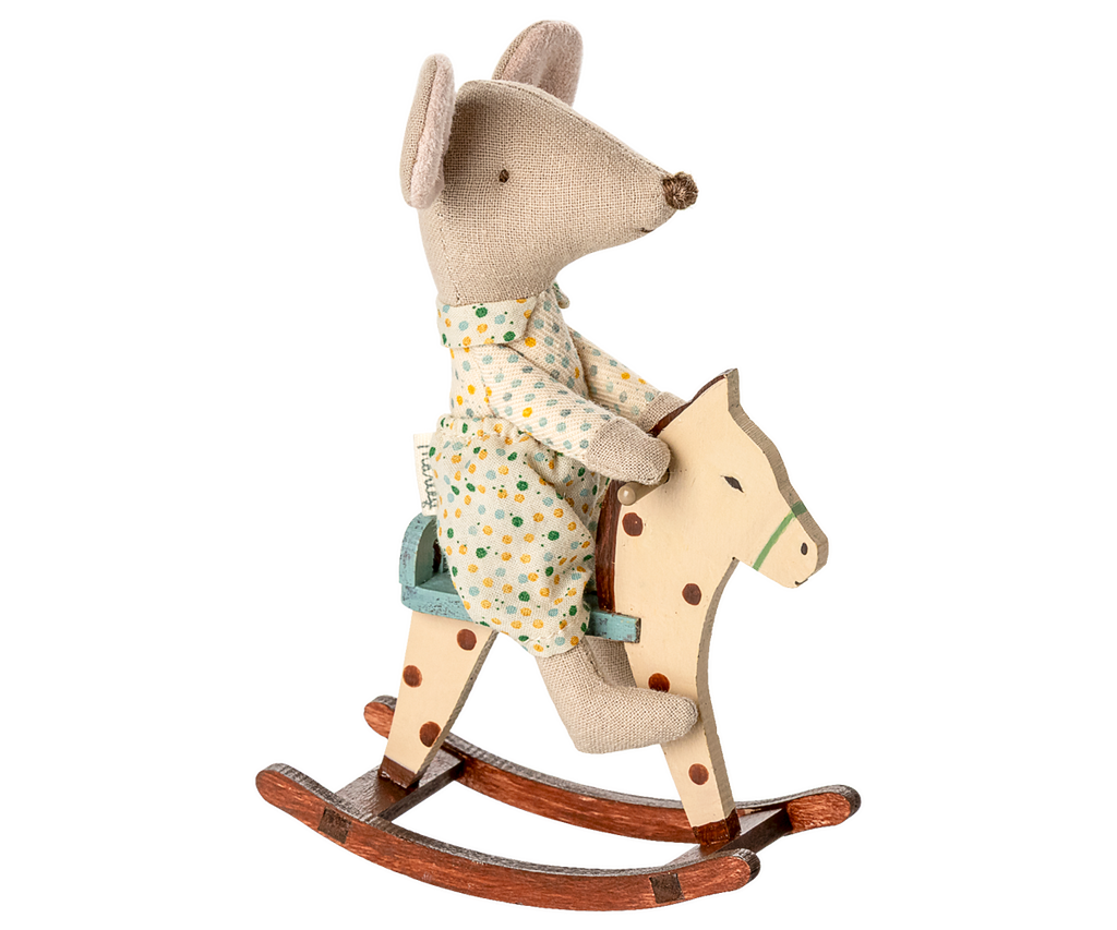 Maileg Rocking horse, Mouse - Spotted | Playroom Avenue