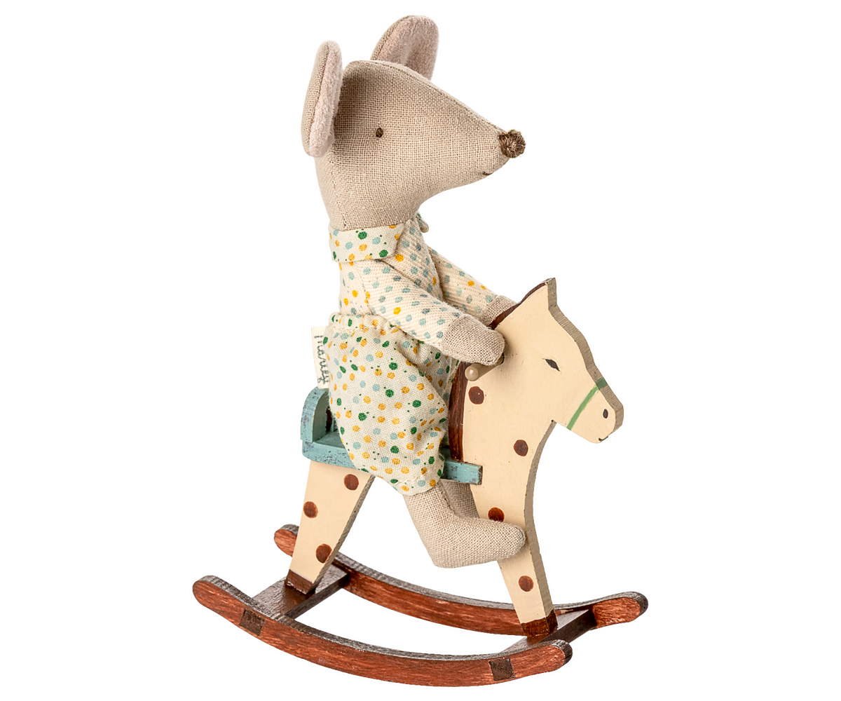 Maileg Rocking horse, Mouse - Spotted | Playroom Avenue
