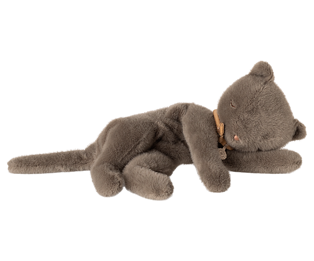 Maileg Sleeping kitten plush, Medium - Grey | Playroom Avenue