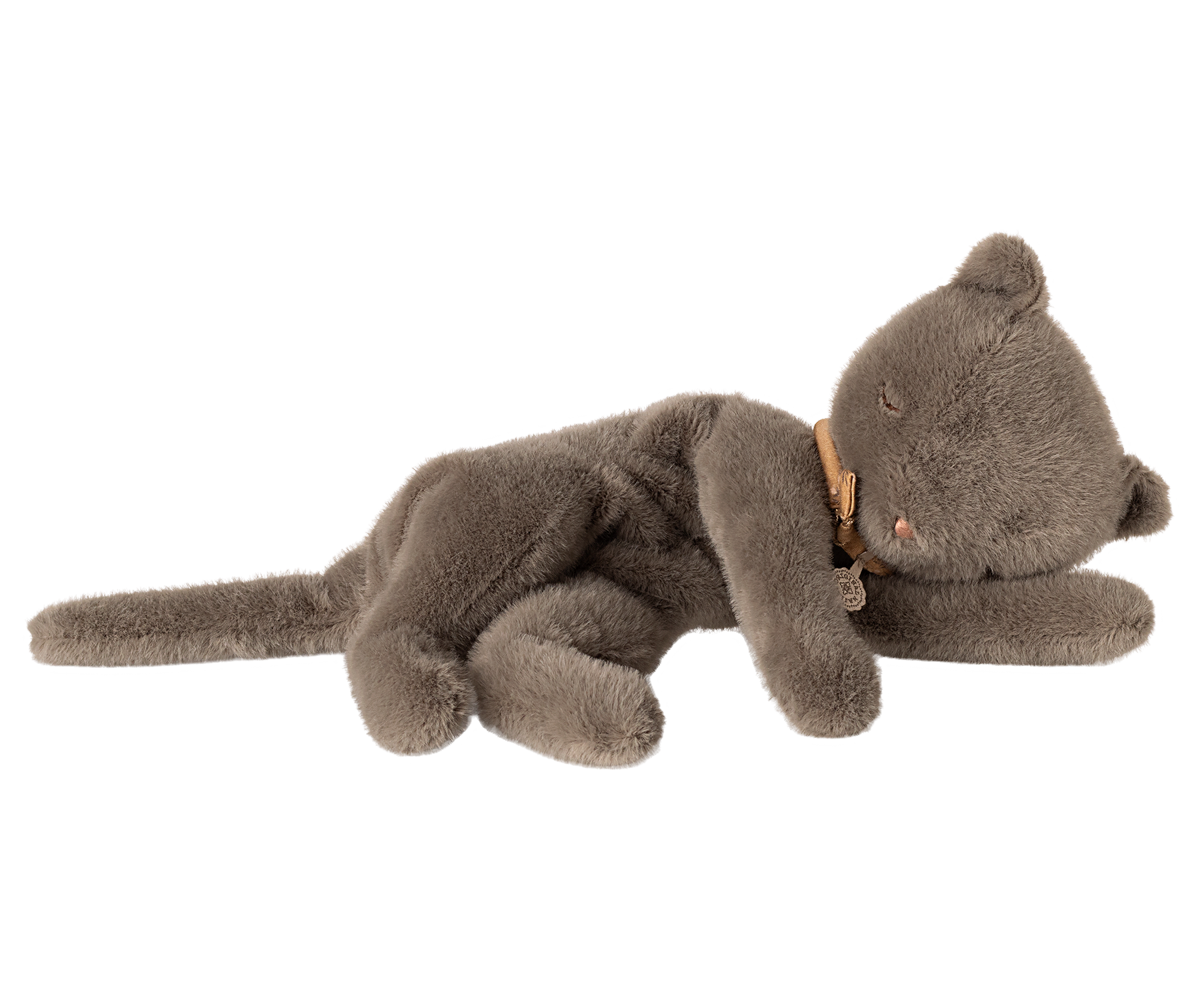 Maileg Sleeping kitten plush, Medium - Grey | Playroom Avenue
