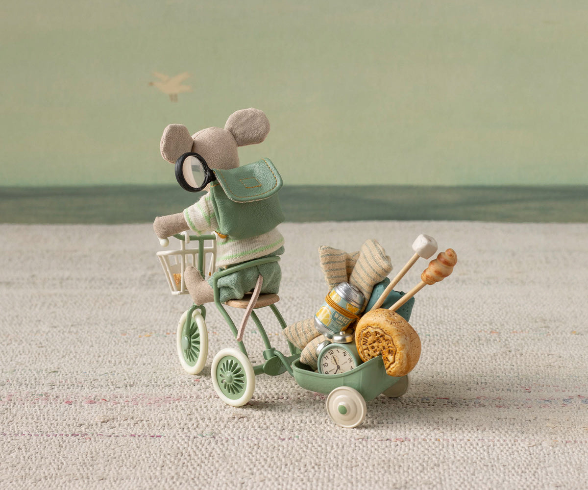 Maileg Tricycle Hanger, Mouse - Green | Playroom Avenue