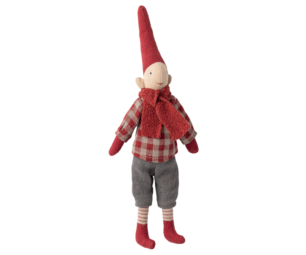 Maileg Pixy, Size 1 - Boy - Red checkered shirt | Playroom Avenue