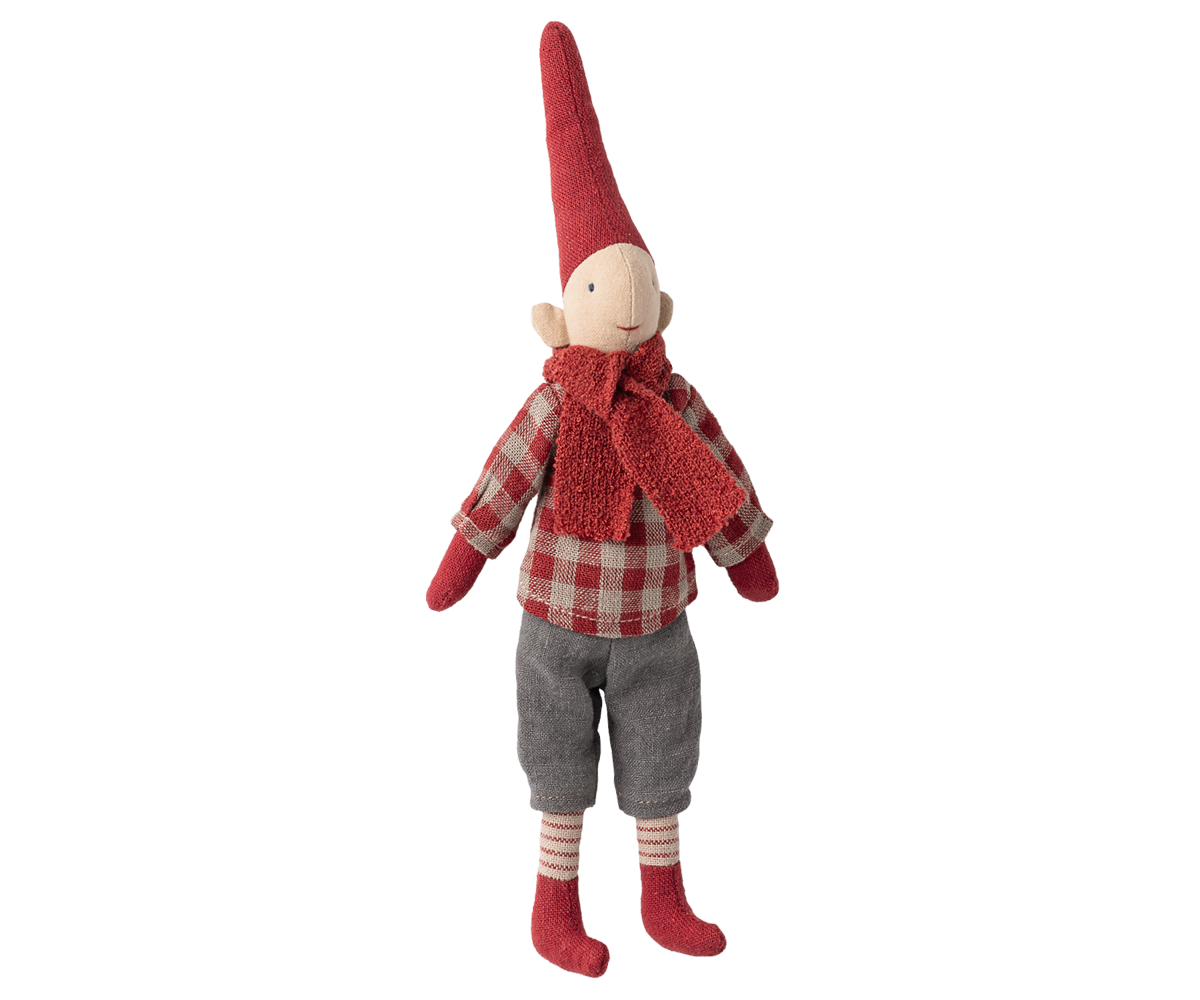 Maileg Pixy, Size 1 - Boy - Red checkered shirt | Playroom Avenue
