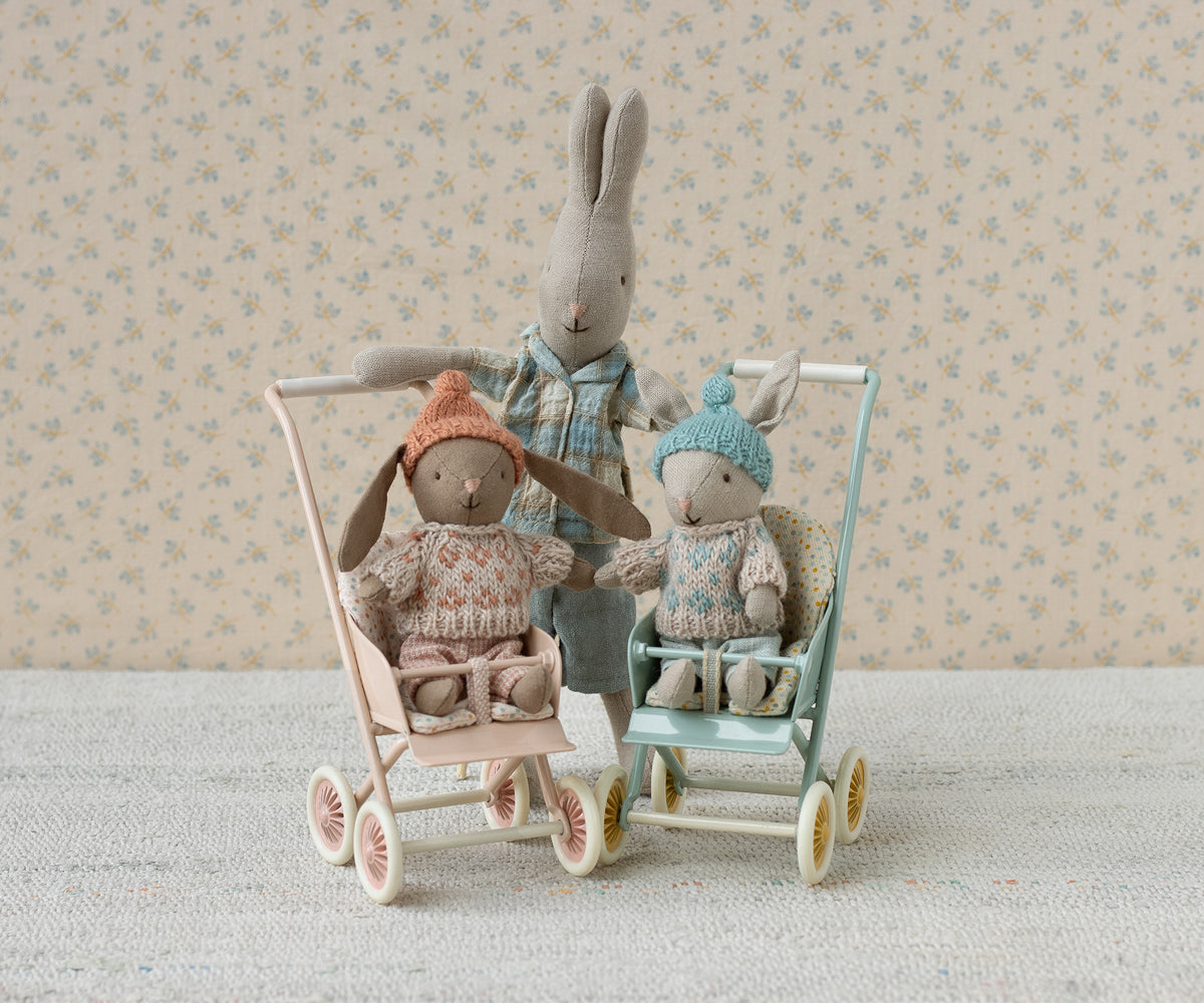 Maileg Winter rabbit, Micro - Sand - Mint | Playroom Avenue