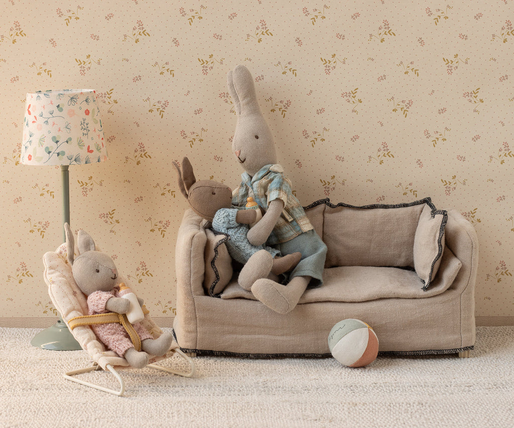 Maileg Rabbit set, Micro - Sand - Rose | Playroom Avenue