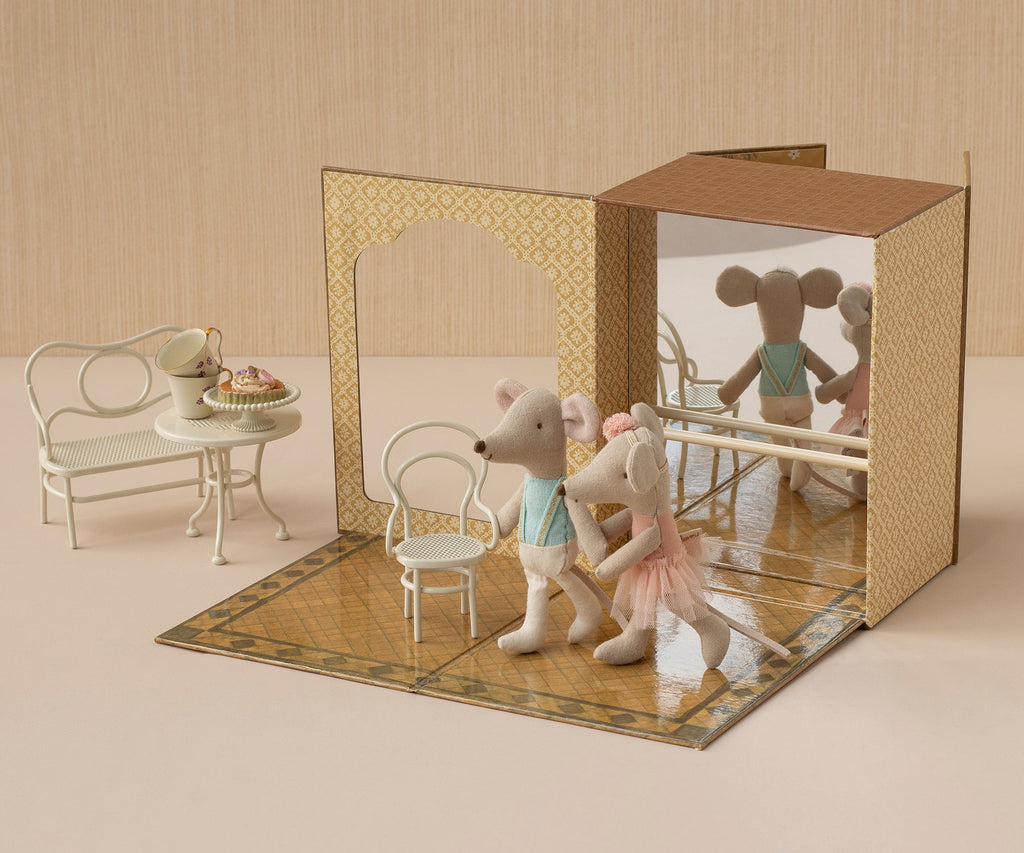 Maileg Ballet mice in dance studio, Little sister and brother | Playroom Avenue