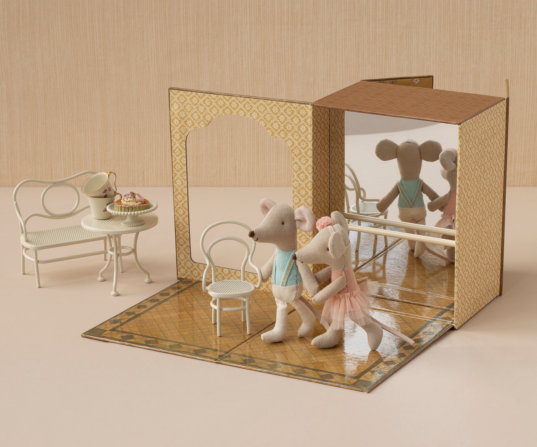 Maileg Ballet mice in dance studio, Little sister and brother | Playroom Avenue