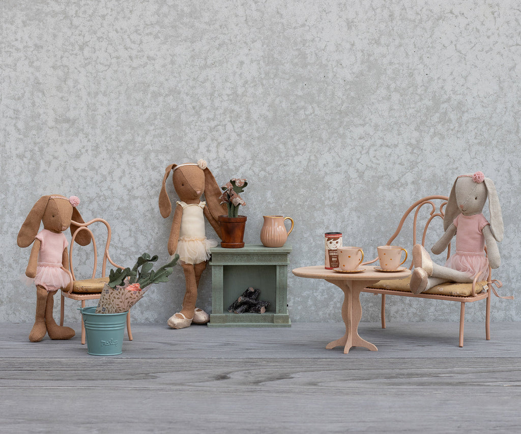 Maileg Bunny size 1, Chocolate brown - Ballet suit and skirt rose | Playroom Avenue