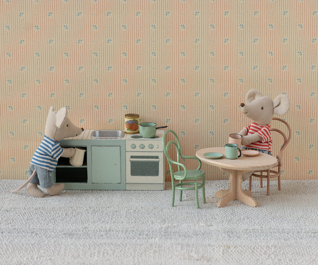 Maileg Oval dining table, Mouse - Nature | Playroom Avenue