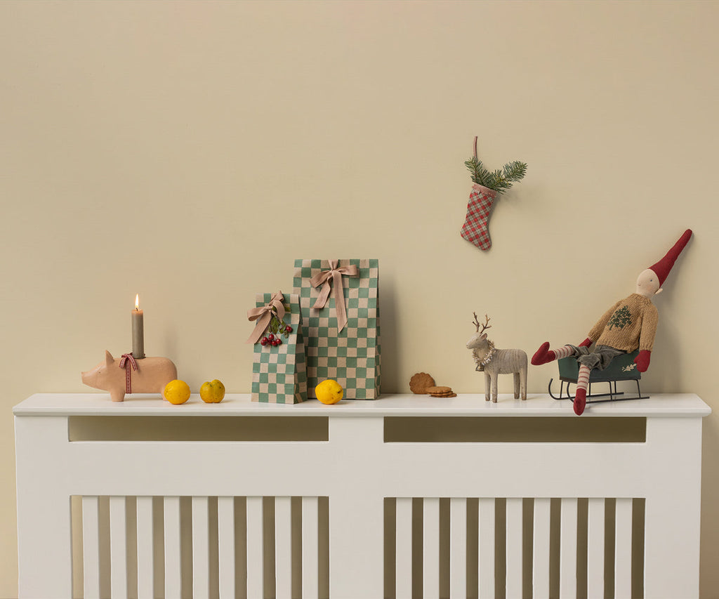 Maileg Stocking ornament, Checker - Red | Playroom Avenue