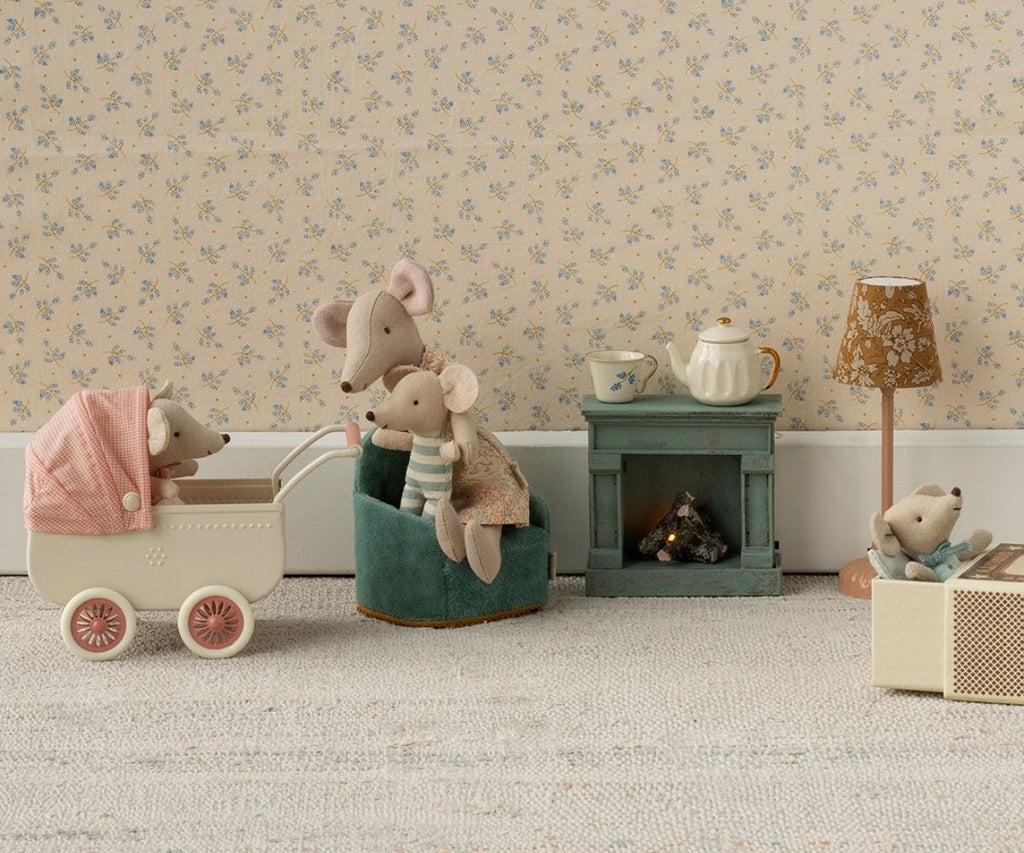 Maileg Fireplace, Mouse - Blue | Playroom Avenue