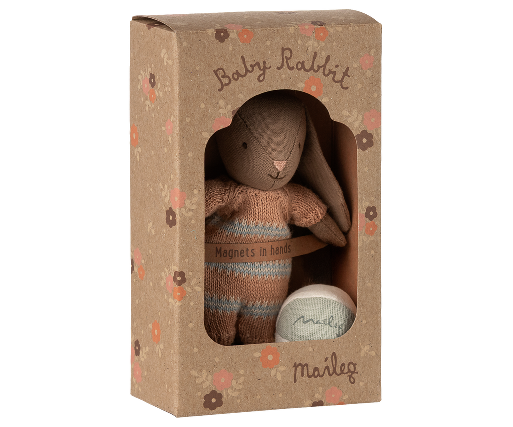 Maileg Bunny set, Micro - Brown - Dusty rose | Playroom Avenue