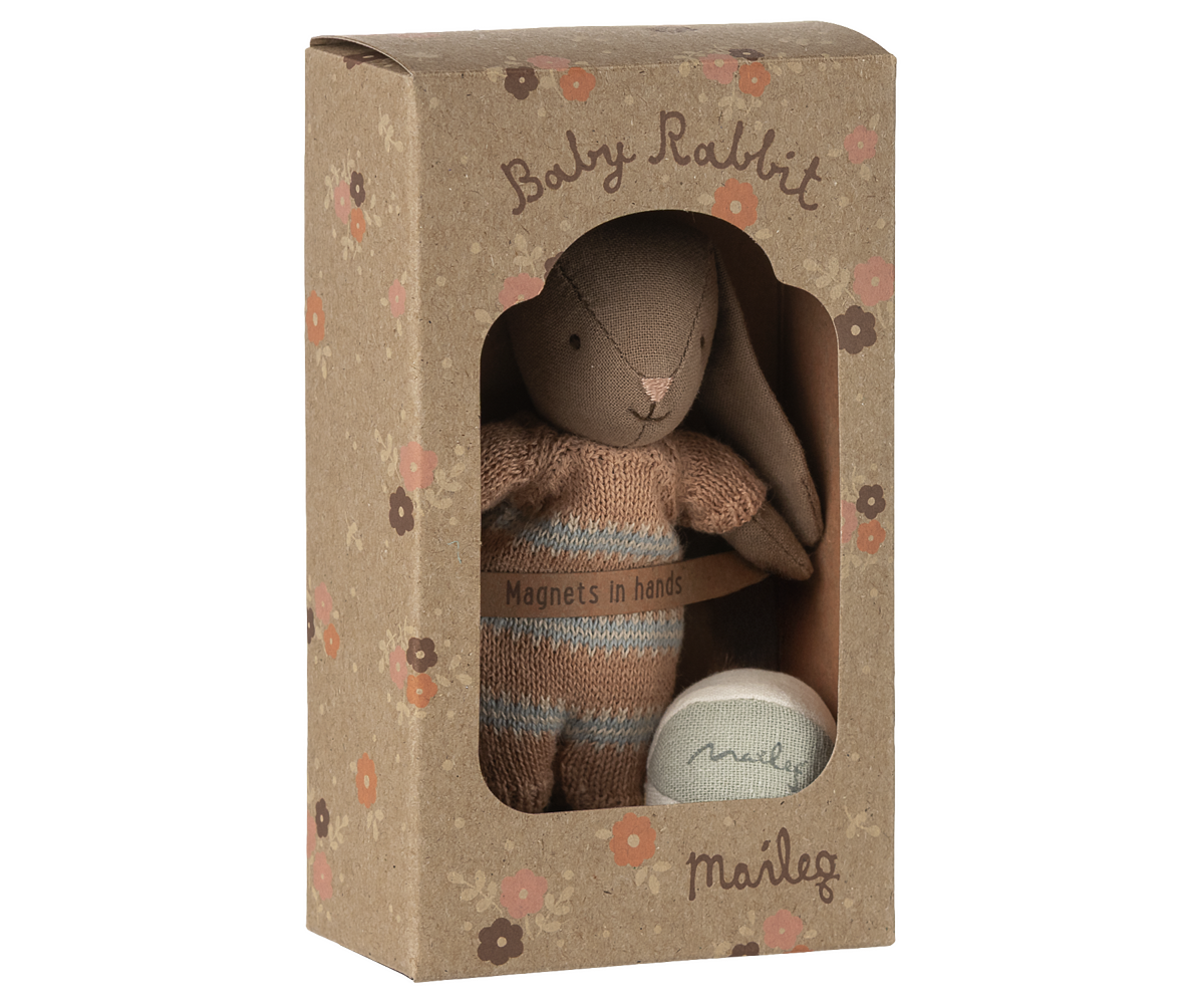 Maileg Bunny set, Micro - Brown - Dusty rose | Playroom Avenue