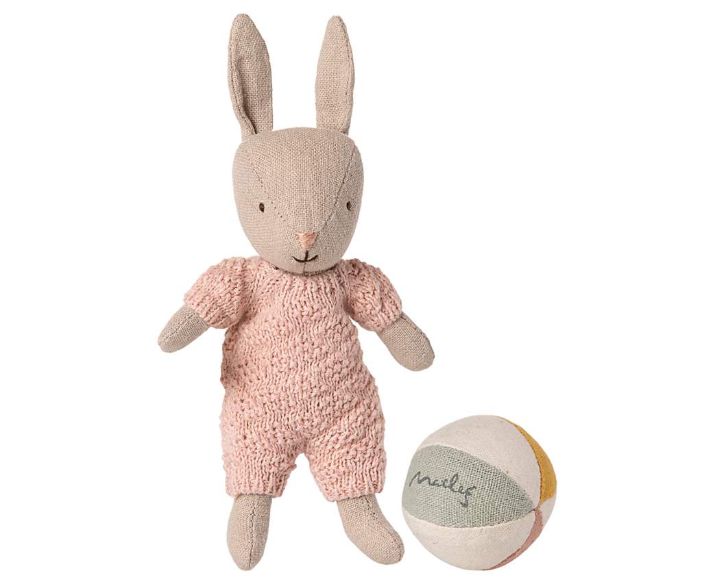 Maileg Rabbit set, Micro - Sand - Rose | Playroom Avenue