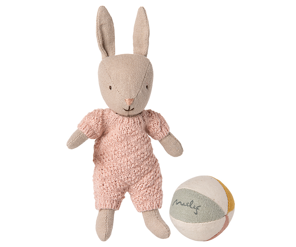 Maileg Rabbit set, Micro - Sand - Rose | Playroom Avenue