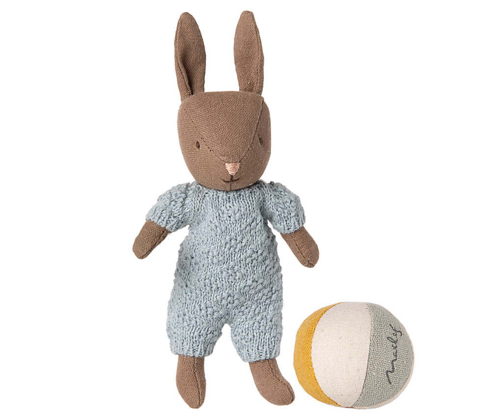 Maileg Rabbit set, Micro - Brown - Blue | Playroom Avenue