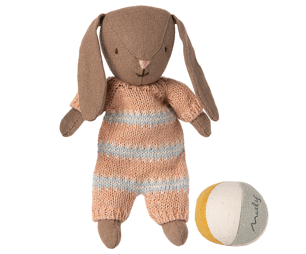 Maileg Bunny set, Micro - Brown - Dusty rose | Playroom Avenue