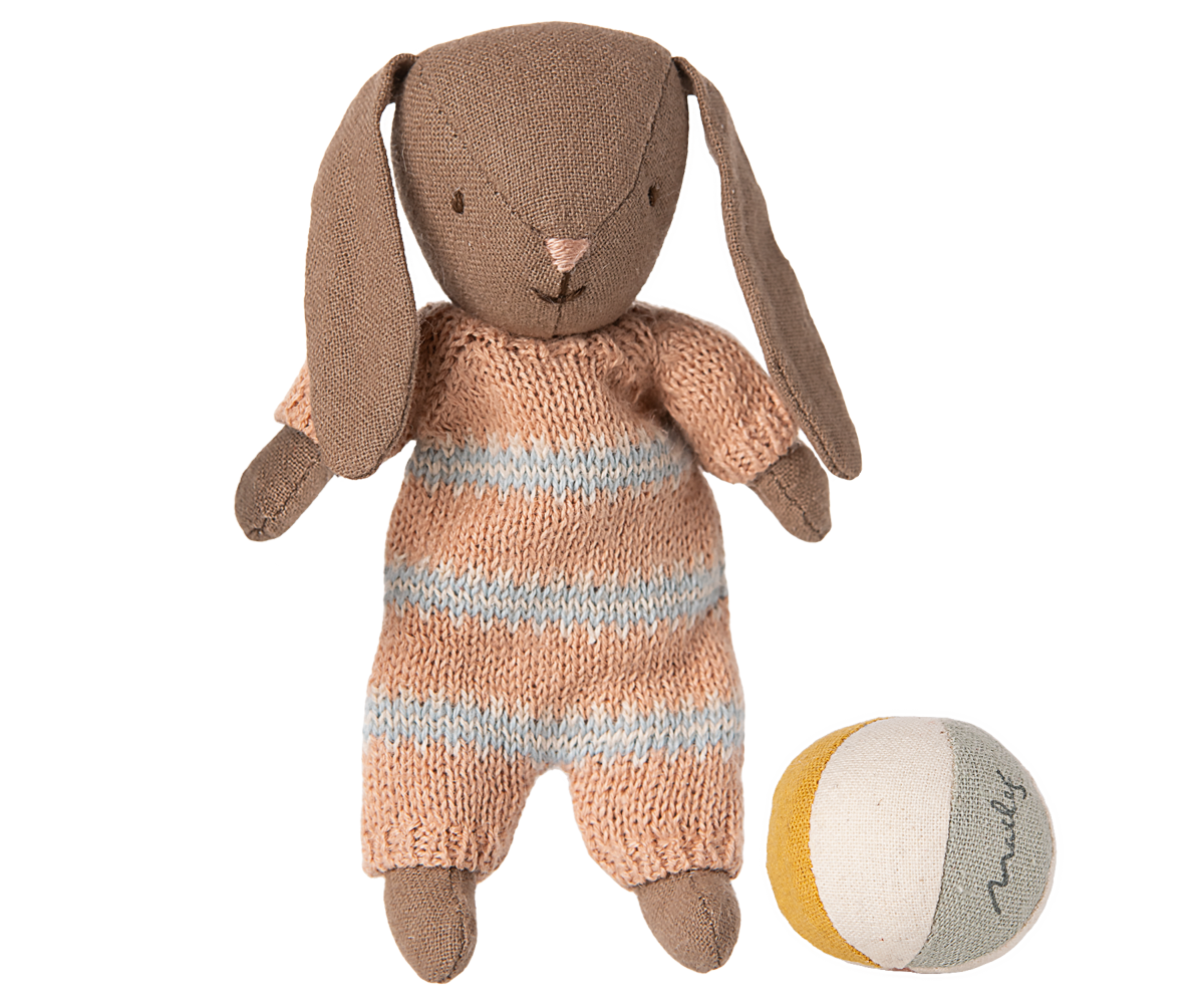 Maileg Bunny set, Micro - Brown - Dusty rose | Playroom Avenue