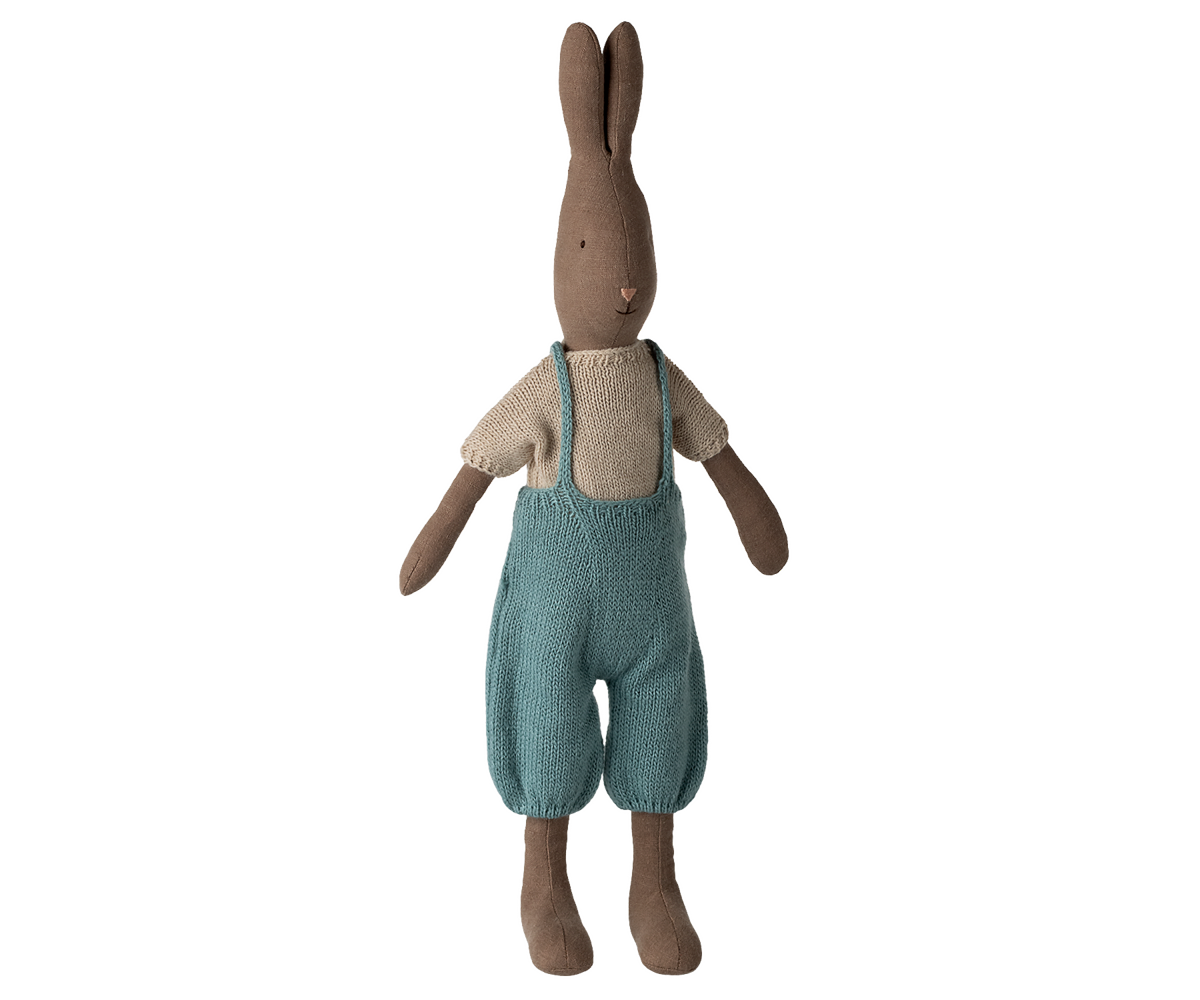 Rabbit, Size 3 - Brown - Knitted shirt and overall | Playroom Avenue