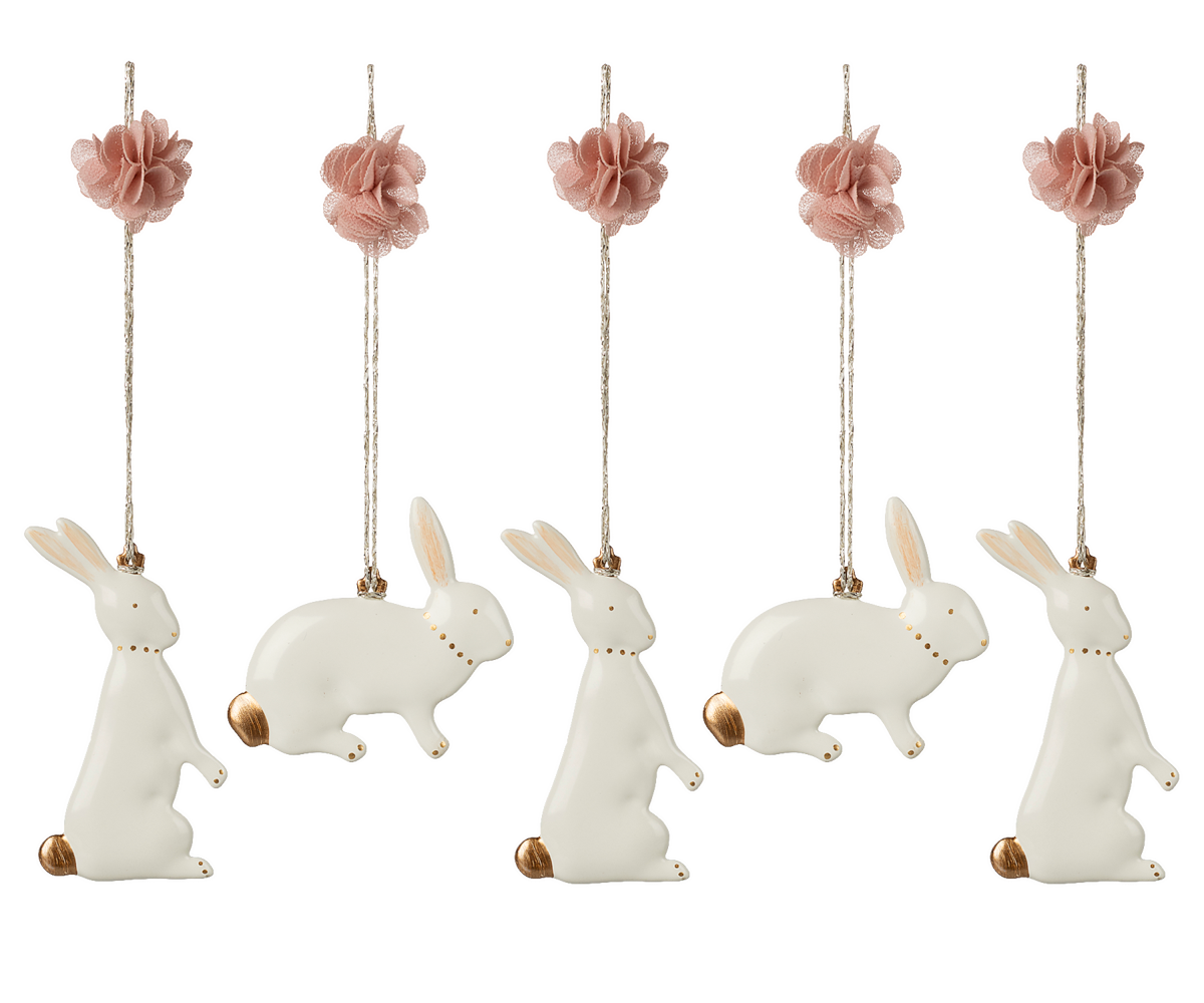 Maileg Metal ornaments, Easter bunny, 5 pcs. | Playroom Avenue