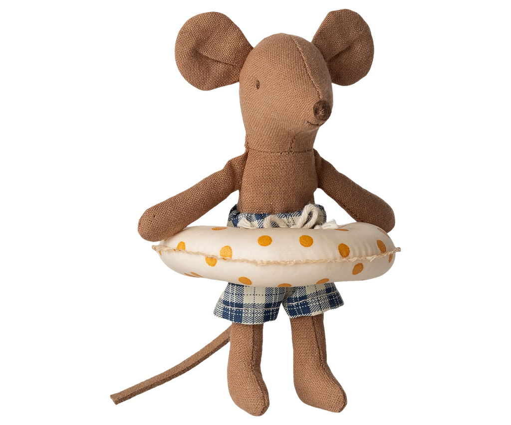 Beach mouse with float, Little brother - Yellow dots | Playroom Avenue