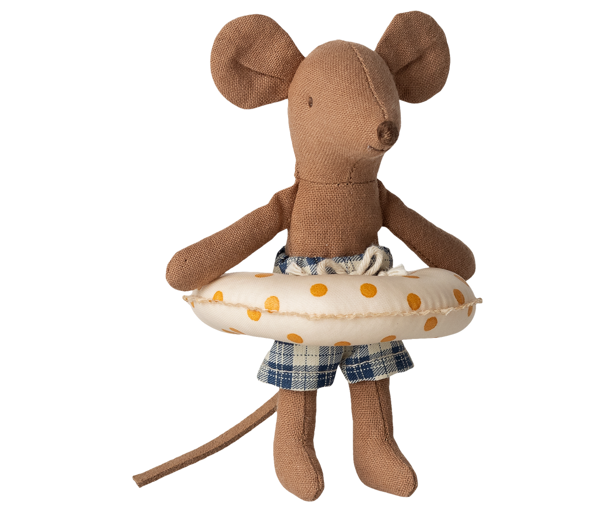 Beach mouse with float, Little brother - Yellow dots | Playroom Avenue