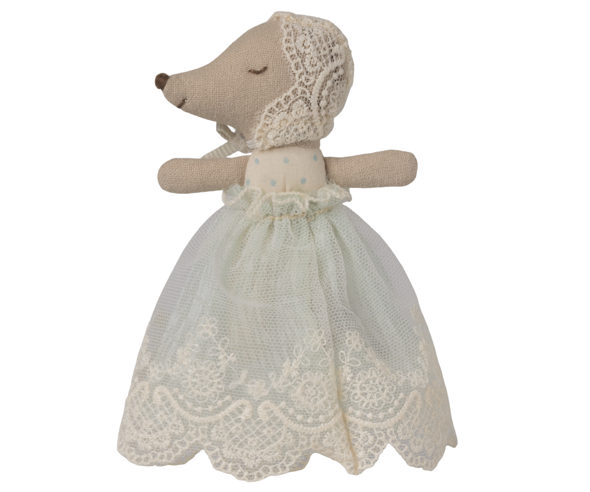 Baby mouse in gown - Mint | Playroom Avenue